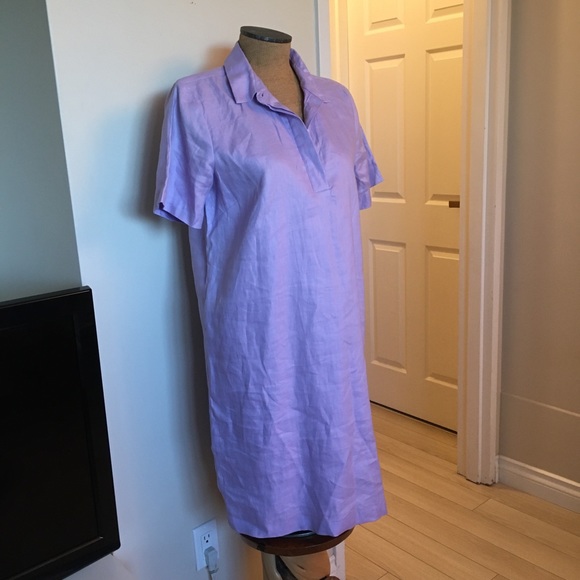 Med Simons Linen Shirtdress cotton lined pullover. Fits to 8. - Picture 4 of 9